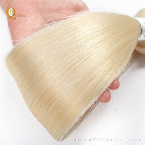 613 Blonde Color Human Hair Weave Human Hair Extension With Closure Blonde Hair Bundles